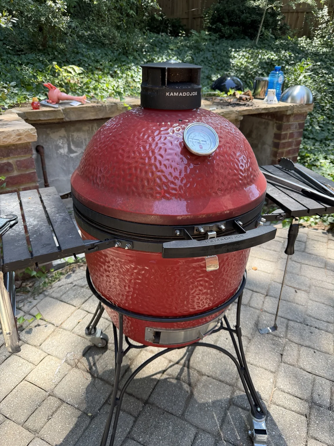 Kamado setup for the cook.